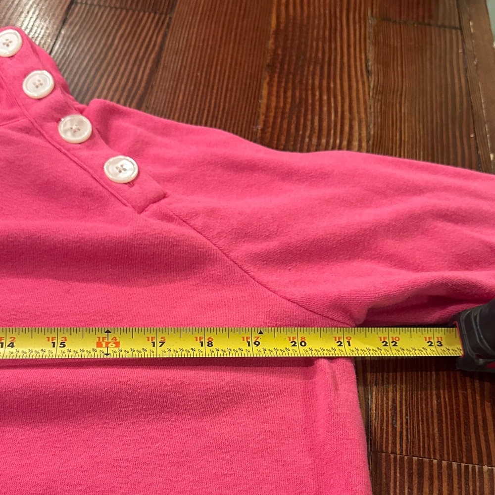 J. Crew Vibrant Pink Wide button-collar pullover sweatshirt in cloudspun fleece - Picture 8 of 9